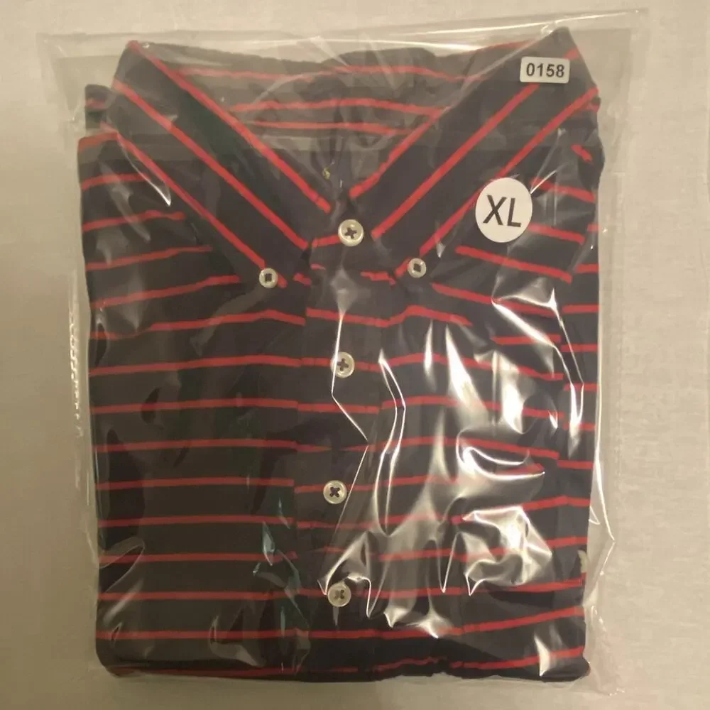 Polo by Ralph Lauren Navy/Red Striped Cotton Knit Custom Fit Polo Shirt Men’s XL